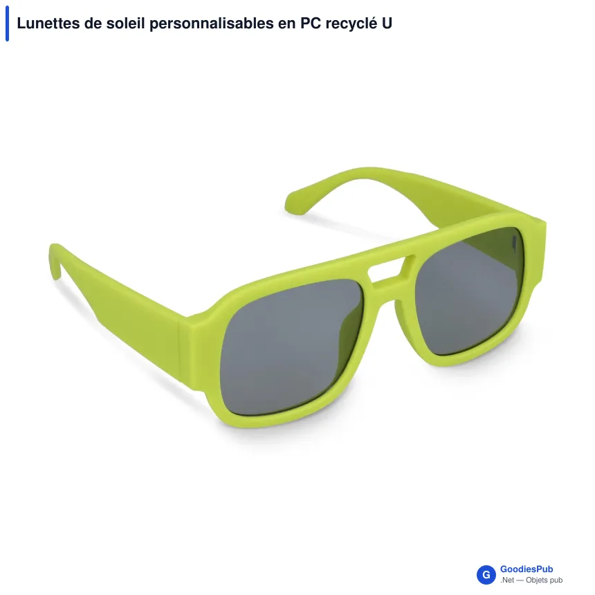 Lunettes de soleil personnalisables en PC recyclé UV400 avec logo - Bastian - Image 3