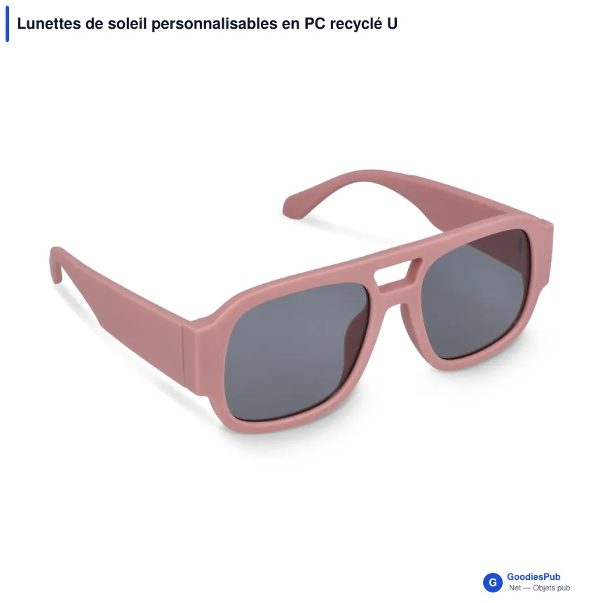 Lunettes de soleil personnalisables en PC recyclé UV400 avec logo - Bastian - Image 4