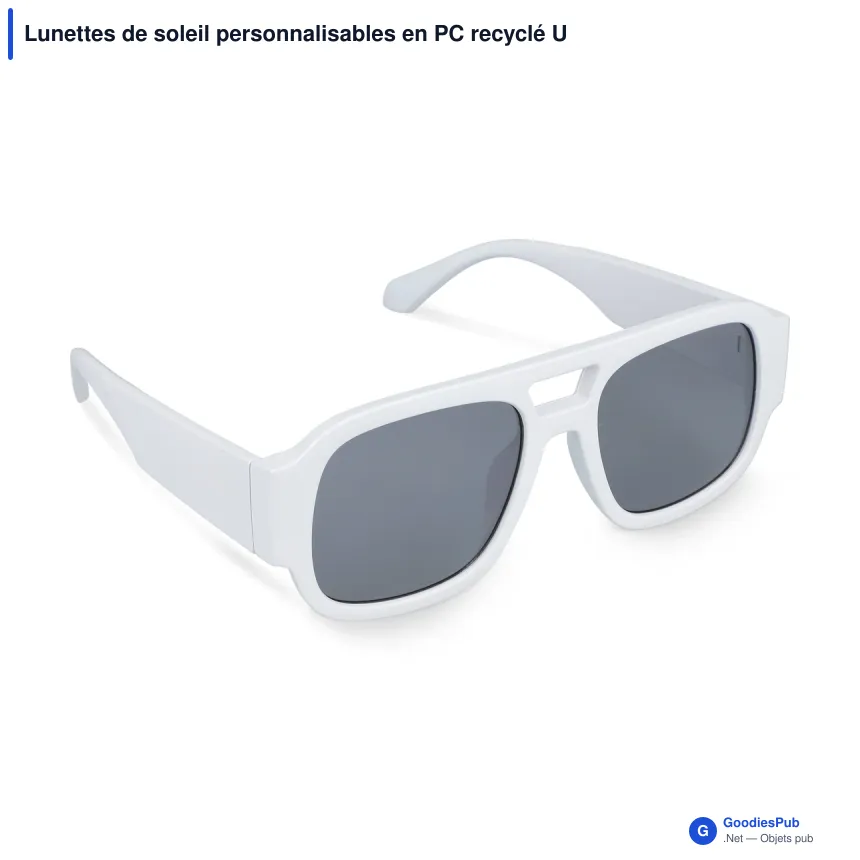 Lunettes de soleil personnalisables en PC recyclé UV400 avec logo - Bastian - Image 5