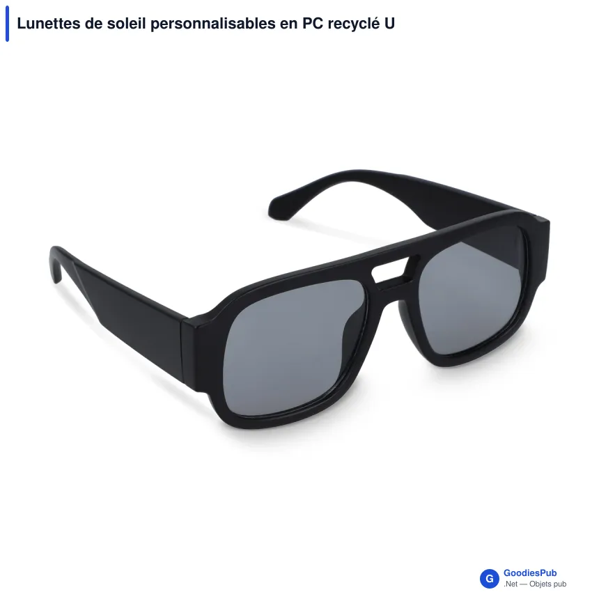 Lunettes de soleil personnalisables en PC recyclé UV400 avec logo - Bastian - Image 6