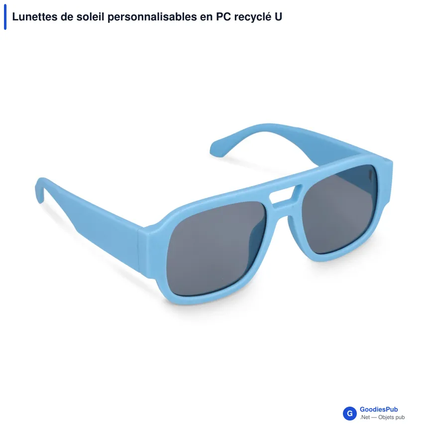 Lunettes de soleil personnalisables en PC recyclé UV400 avec logo - Bastian - Image 7