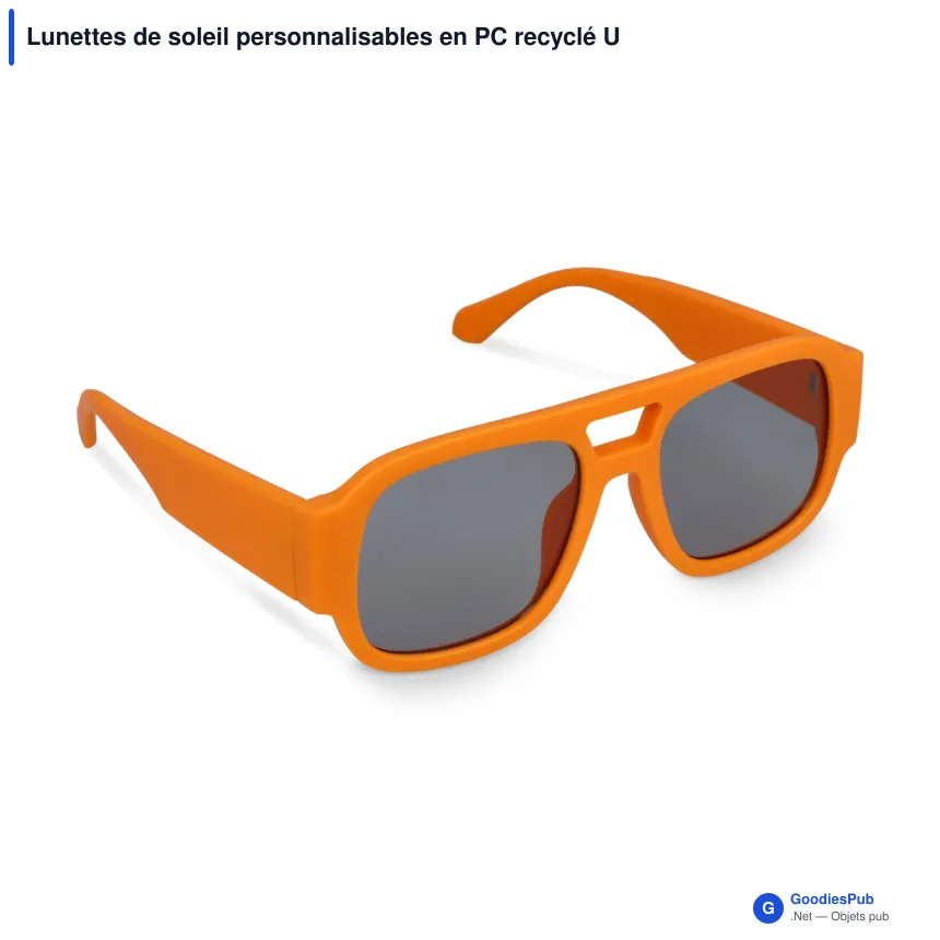 Lunettes de soleil personnalisables en PC recyclé UV400 avec logo - Bastian - Image 8