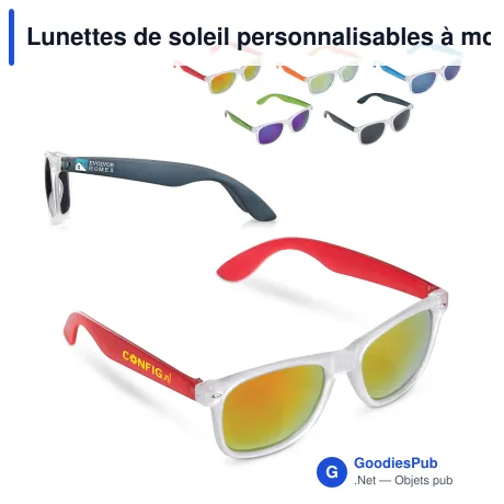 Lunettes de soleil personnalisables à monture transparente avec logo - Bradley
