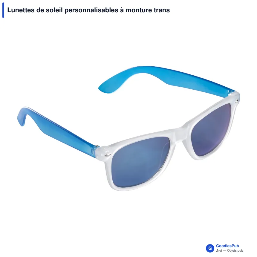 Lunettes de soleil personnalisables à monture transparente avec logo - Bradley - Image 2