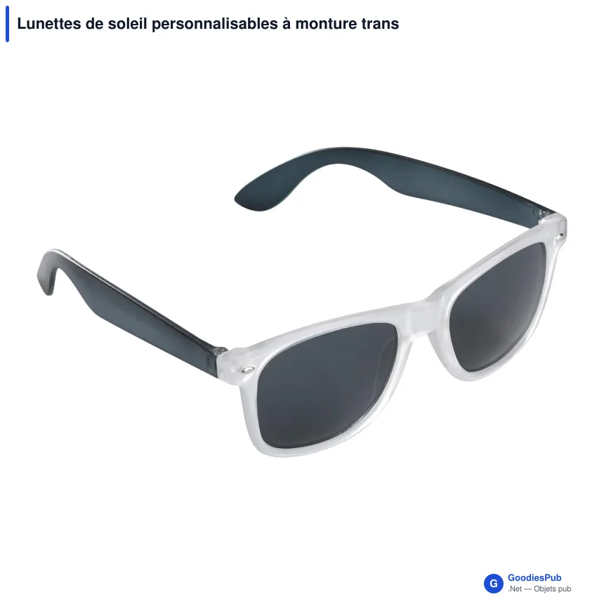 Lunettes de soleil personnalisables à monture transparente avec logo - Bradley - Image 3