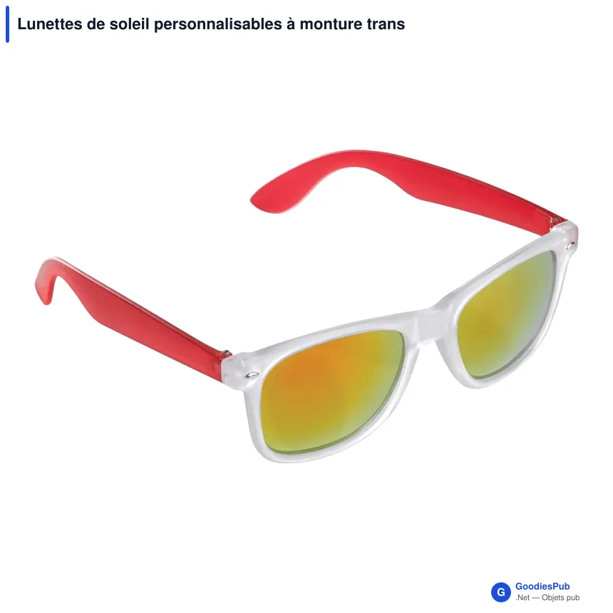 Lunettes de soleil personnalisables à monture transparente avec logo - Bradley - Image 4