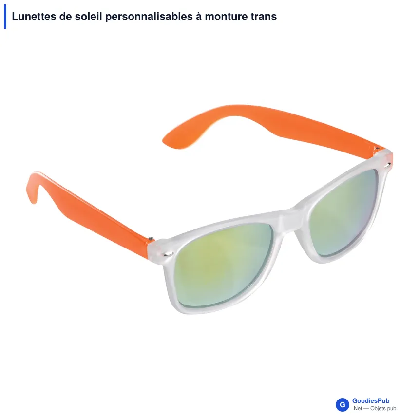 Lunettes de soleil personnalisables à monture transparente avec logo - Bradley - Image 5