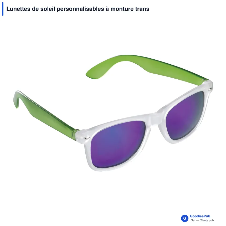 Lunettes de soleil personnalisables à monture transparente avec logo - Bradley - Image 6