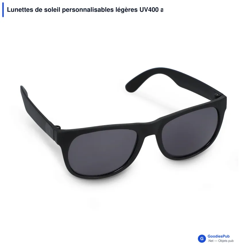 Lunettes de soleil personnalisables légères UV400 avec logo - Drew - Image 2