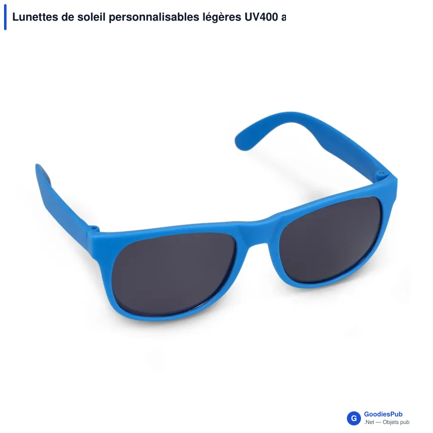 Lunettes de soleil personnalisables légères UV400 avec logo - Drew - Image 3