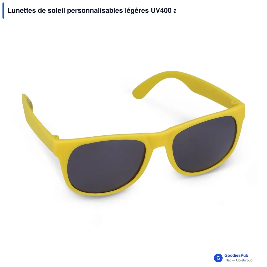 Lunettes de soleil personnalisables légères UV400 avec logo - Drew - Image 4