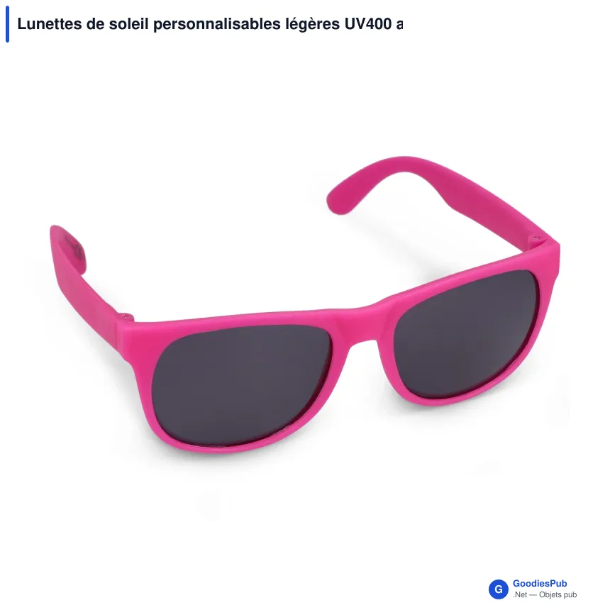 Lunettes de soleil personnalisables légères UV400 avec logo - Drew - Image 5