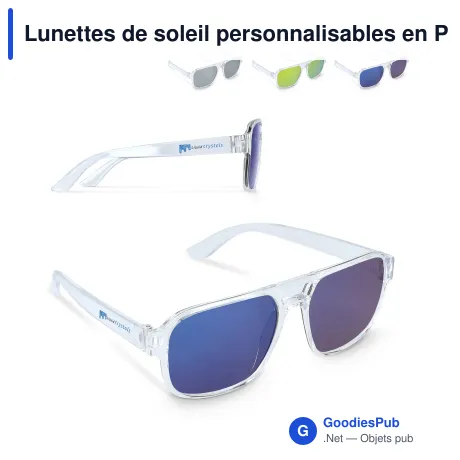 Lunettes de soleil personnalisables en PC recyclé UV400 avec logo - Elin