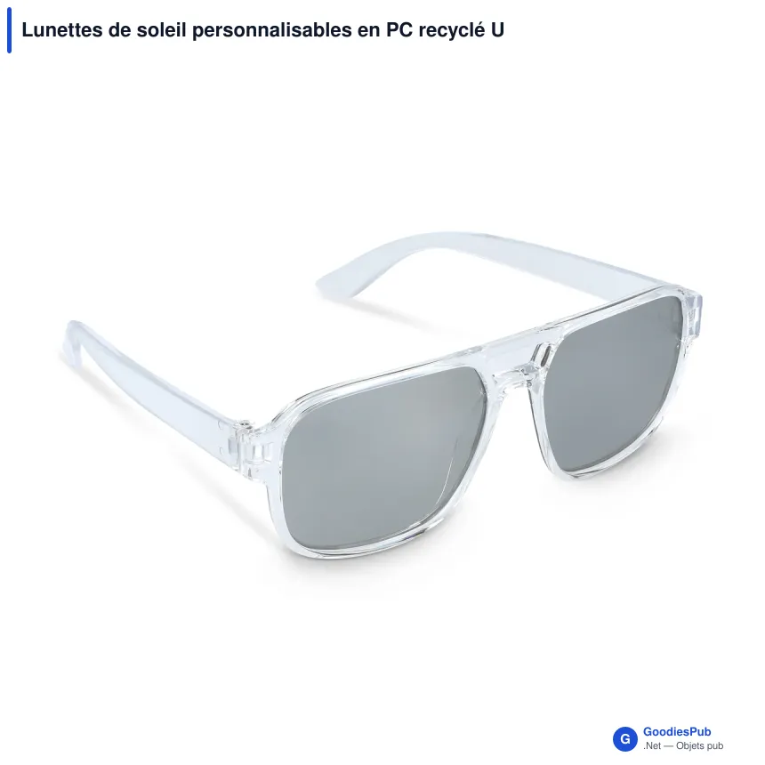 Lunettes de soleil personnalisables en PC recyclé UV400 avec logo - Elin - Image 2