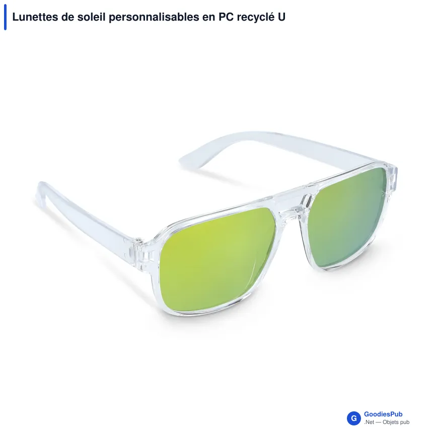Lunettes de soleil personnalisables en PC recyclé UV400 avec logo - Elin - Image 3