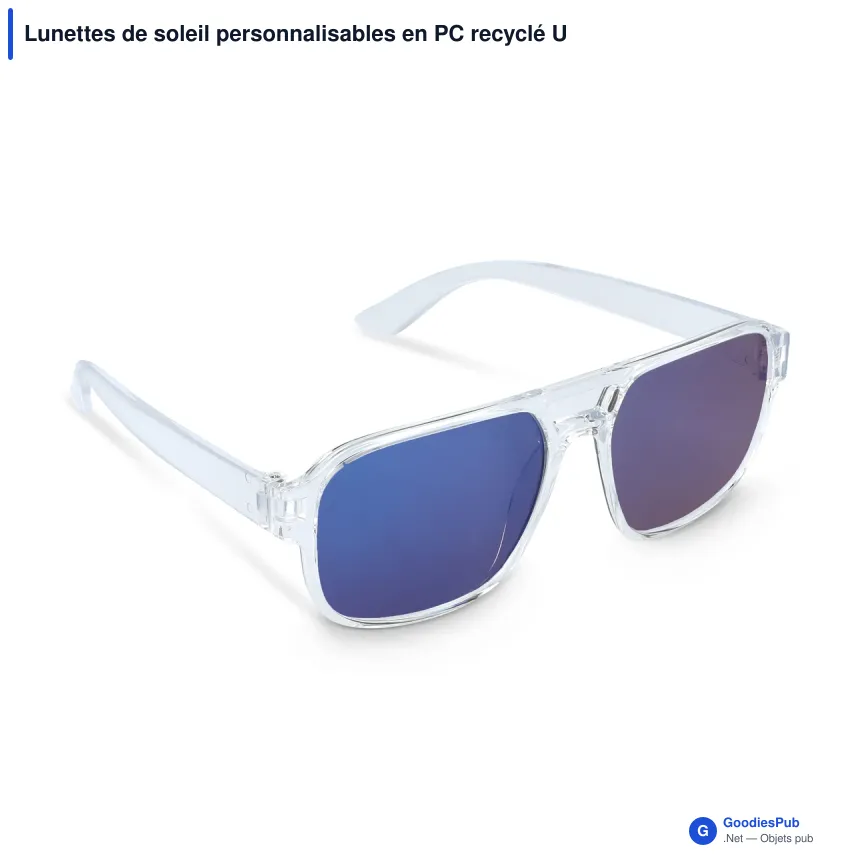 Lunettes de soleil personnalisables en PC recyclé UV400 avec logo - Elin - Image 4