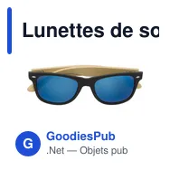 Lunettes de soleil personnalisables en ABS et bambou avec logo - Miniature 1