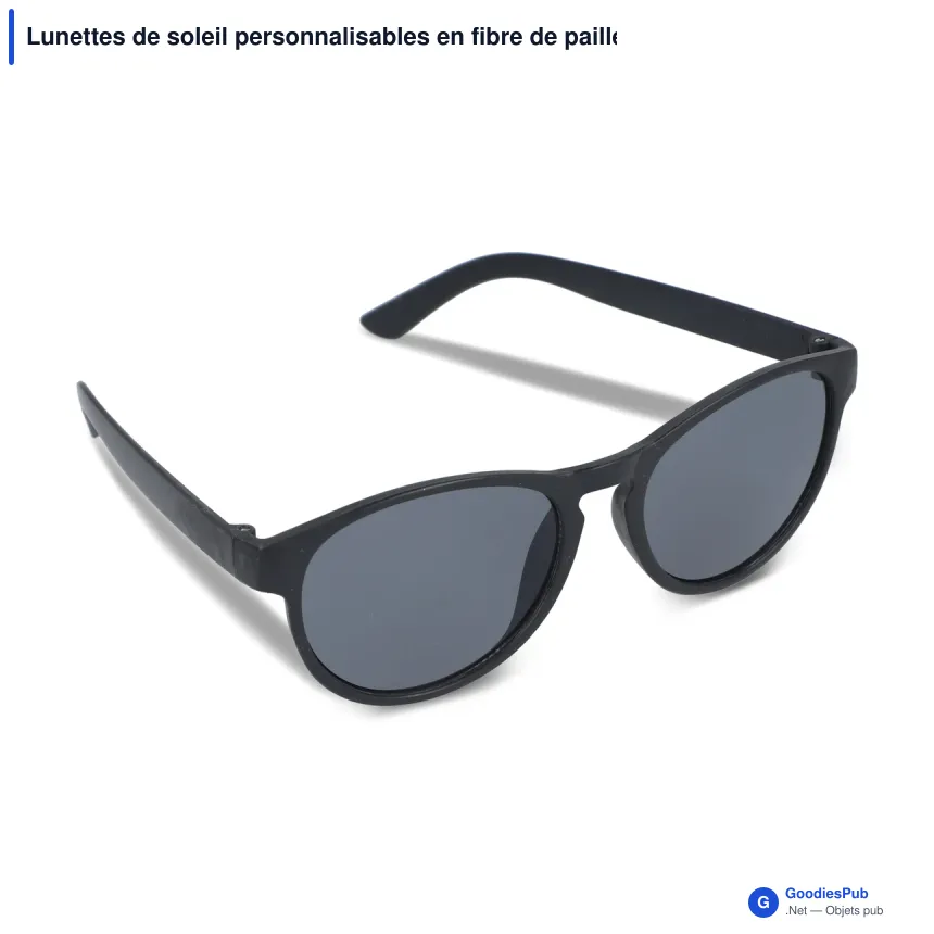 Lunettes de soleil personnalisables en fibre de paille UV400 avec logo - Earth - Image 3