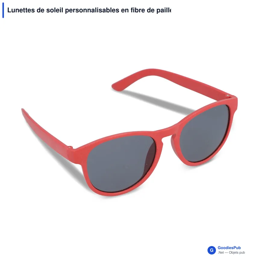Lunettes de soleil personnalisables en fibre de paille UV400 avec logo - Earth - Image 4