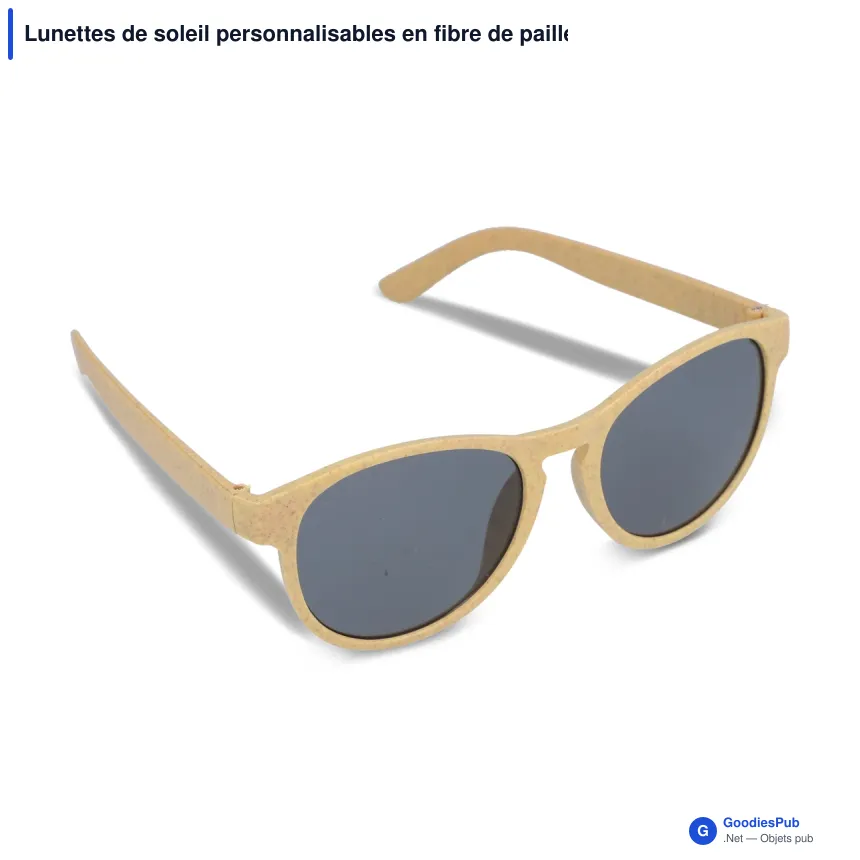 Lunettes de soleil personnalisables en fibre de paille UV400 avec logo - Earth - Image 5