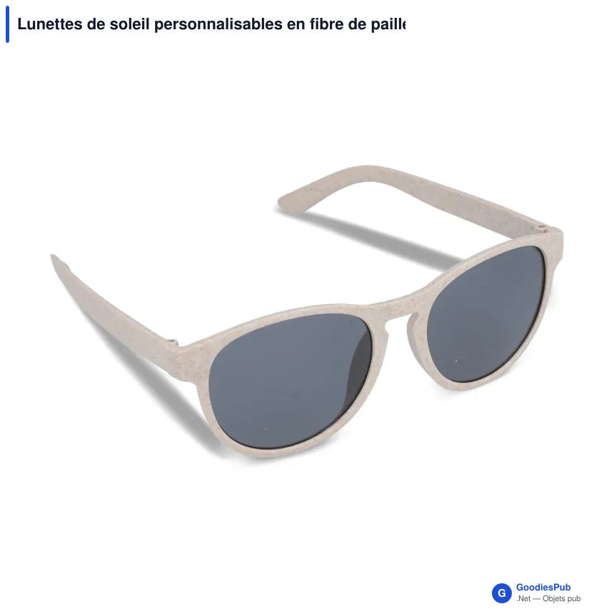 Lunettes de soleil personnalisables en fibre de paille UV400 avec logo - Earth - Image 6