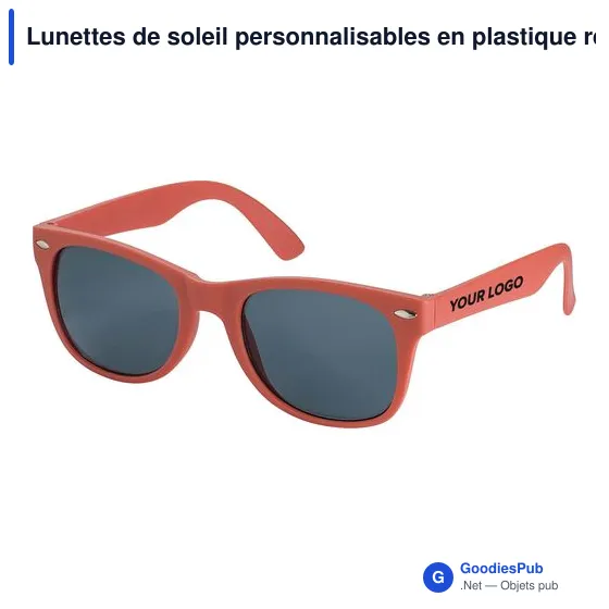 Lunettes de soleil personnalisables en plastique recyclé Kenzie avec logo - Image 9