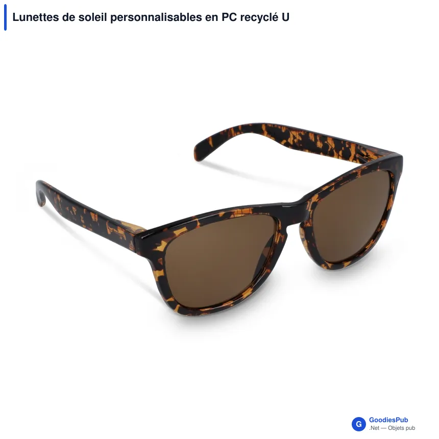 Lunettes de soleil personnalisables en PC recyclé UV400 avec logo - Finn - Image 2