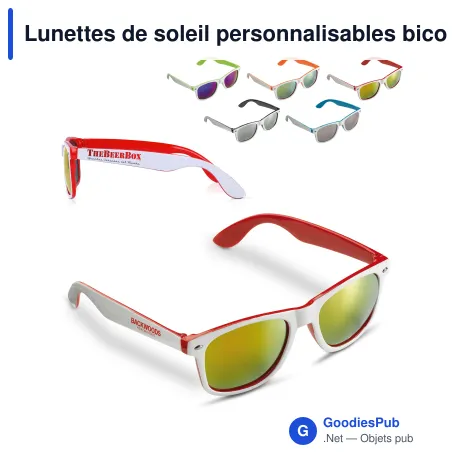 Lunettes de soleil personnalisables bicolores UV400 avec logo - Jeffrey