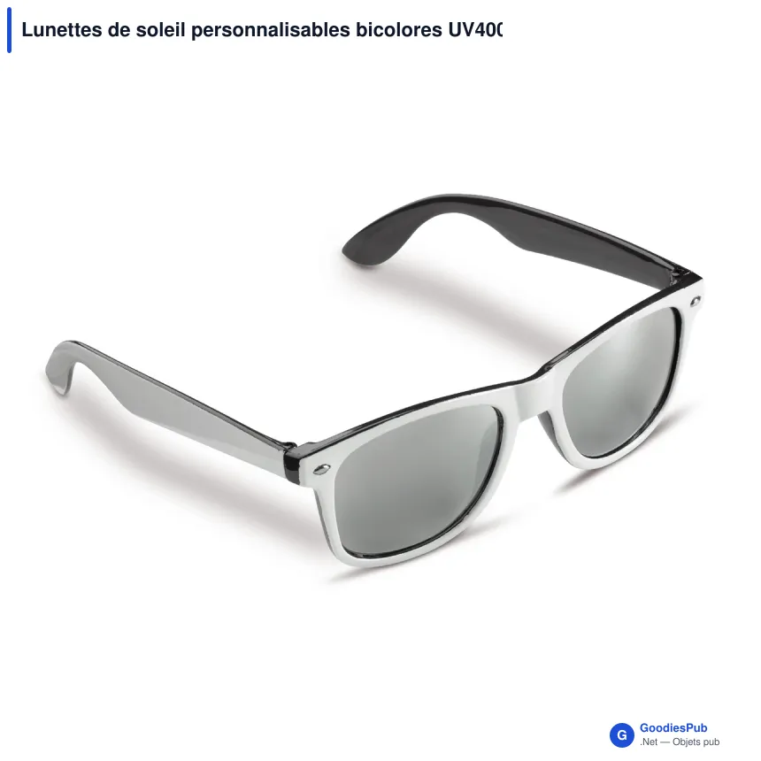 Lunettes de soleil personnalisables bicolores UV400 avec logo - Jeffrey - Image 2