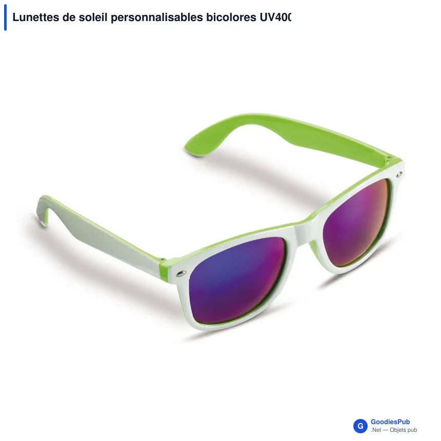 Lunettes de soleil personnalisables bicolores UV400 avec logo - Jeffrey - Image 3