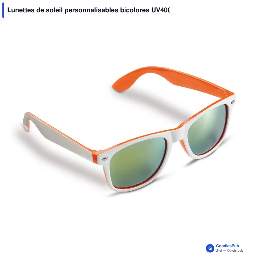 Lunettes de soleil personnalisables bicolores UV400 avec logo - Jeffrey - Image 4