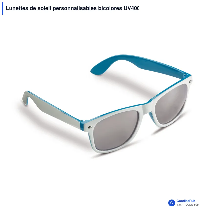 Lunettes de soleil personnalisables bicolores UV400 avec logo - Jeffrey - Image 5