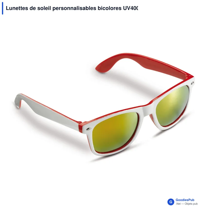 Lunettes de soleil personnalisables bicolores UV400 avec logo - Jeffrey - Image 6