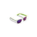 Variante Blanc / vert clair - Lunettes de soleil personnalisables bicolores UV400 avec logo - Jeffrey