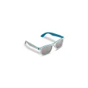 Variante Blanc / Bleu - Lunettes de soleil personnalisables bicolores UV400 avec logo - Jeffrey