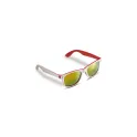 Variante Blanc / Rouge - Lunettes de soleil personnalisables bicolores UV400 avec logo - Jeffrey