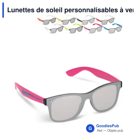 Lunettes de soleil personnalisables à verre miroir UV400 avec logo - Justin