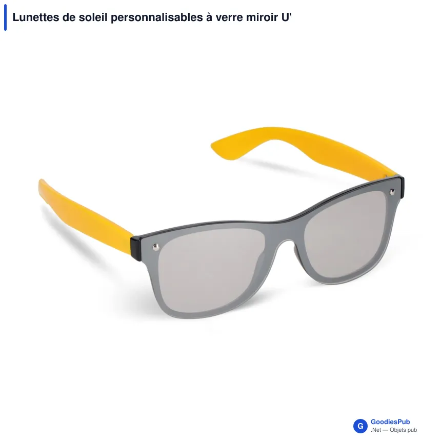 Lunettes de soleil personnalisables à verre miroir UV400 avec logo - Justin - Image 2