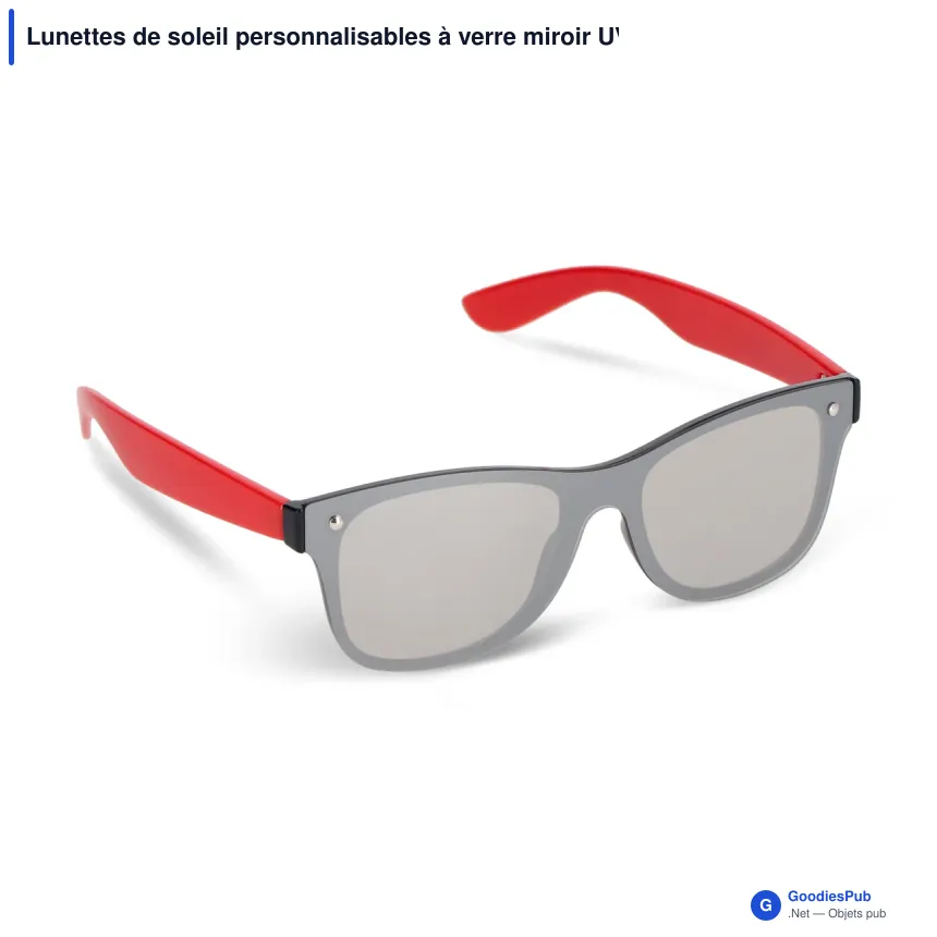 Lunettes de soleil personnalisables à verre miroir UV400 avec logo - Justin - Image 3