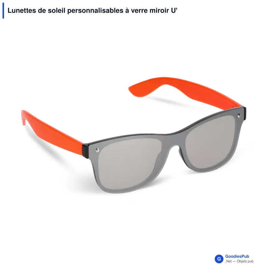 Lunettes de soleil personnalisables à verre miroir UV400 avec logo - Justin - Image 4