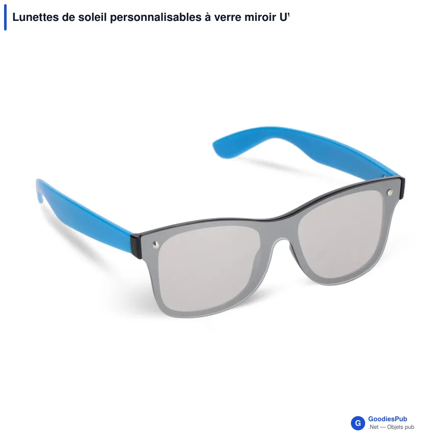 Lunettes de soleil personnalisables à verre miroir UV400 avec logo - Justin - Image 5