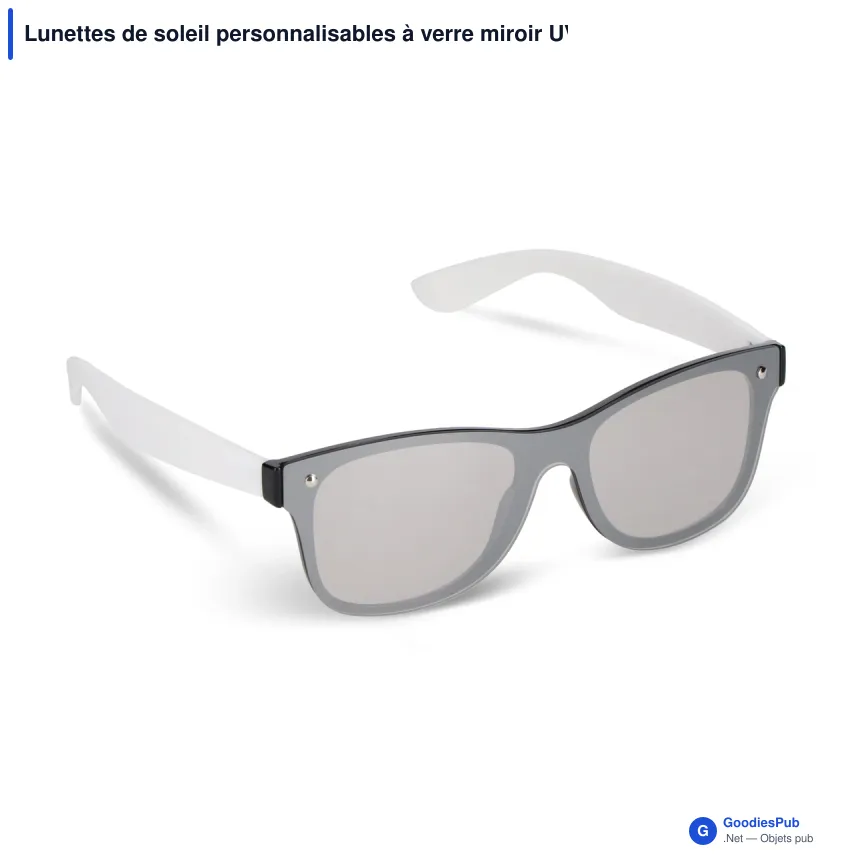 Lunettes de soleil personnalisables à verre miroir UV400 avec logo - Justin - Image 6