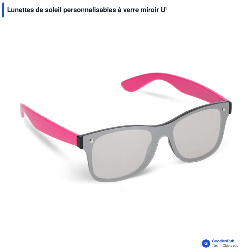 Lunettes de soleil personnalisables à verre miroir UV400 avec logo - Justin - Image 7