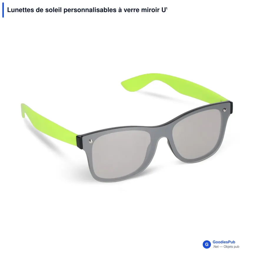 Lunettes de soleil personnalisables à verre miroir UV400 avec logo - Justin - Image 8