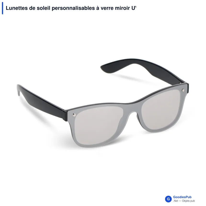 Lunettes de soleil personnalisables à verre miroir UV400 avec logo - Justin - Image 9