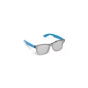 Variante Bleu clair - Lunettes de soleil personnalisables à verre miroir UV400 avec logo - Justin