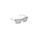 Variante Blanc - Lunettes de soleil personnalisables à verre miroir UV400 avec logo - Justin