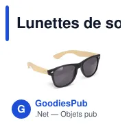 Lunettes de soleil personnalisables en PC recyclé et bambou avec logo - Justin - Miniature 2