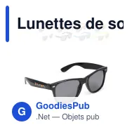 Lunettes de soleil personnalisables en PC recyclé UV400 avec logo - Justin - Miniature 1