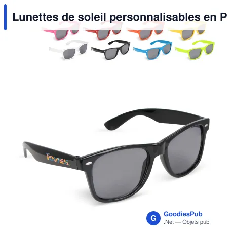 Lunettes de soleil personnalisables en PC recyclé UV400 avec logo - Justin